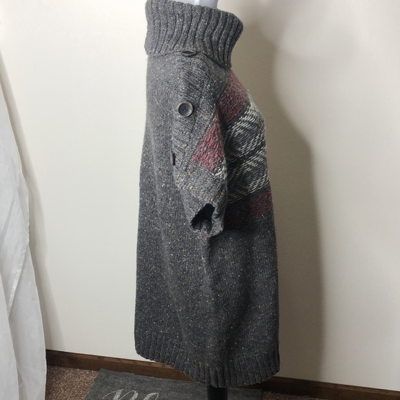 NWT RuffHewn women’s grey/red/white cowl neck sweater size Large - Picture 6 of 11